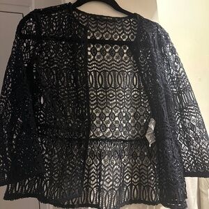 Zara -Basic - Navy blue lace like shrug